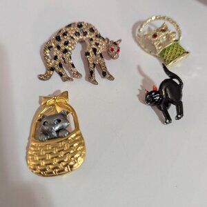 Vintage lot Cats Kitty some marked Jerri Kitty on the Basket* Leopard